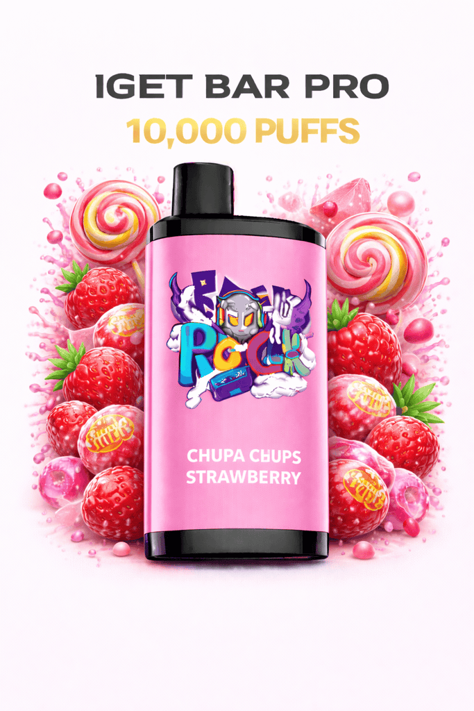 CHUPA CHUPS STRAWBERRY (NEW FLAVOUR!) - IGET BAR PRO 10,000